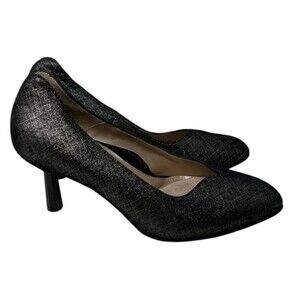 BeautiFeel Heels Size 8 Women's Gray Lotus Leather Pumps Slip On Cushioned